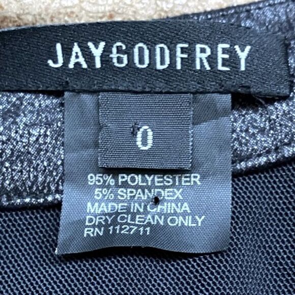 Jay Godfrey Black One Shoulder Mini Sheath Dress. Size 0. Excellent Condition - Picture 3 of 3